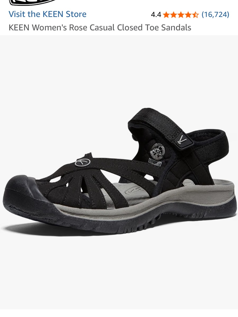 KEEN Women's Black and Gray Closed-Toe Outdoor Sandal